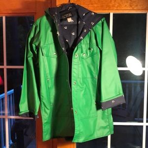 90s Vintage green rain jacket